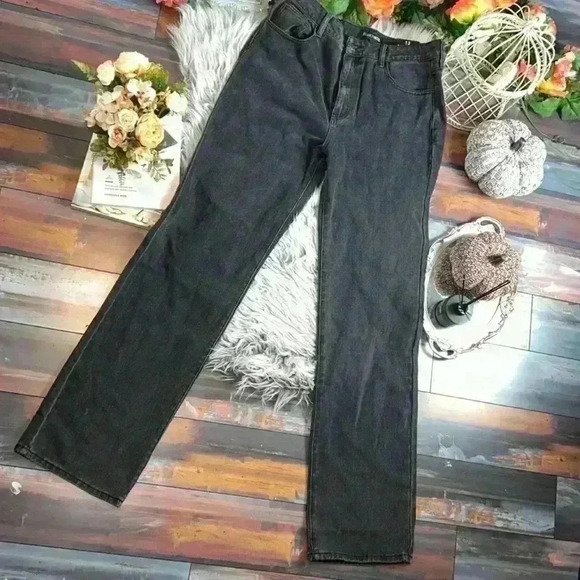 Fashion Nova Black Tall Get It Straight Slouch Fit Jeans, 13 - Picture 4 of 9